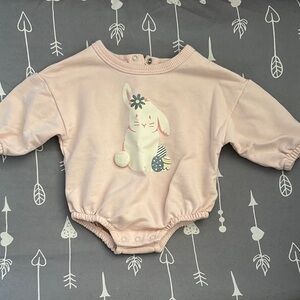 Pink Baby Bunny Onesie with Easter Egg Graphic